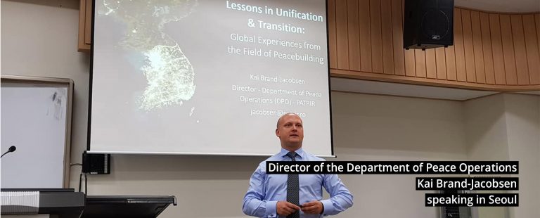 slide-9 _ Director of the Department of Peace Operations, Kai Brand-Jacobsen, speaking in Seoul
